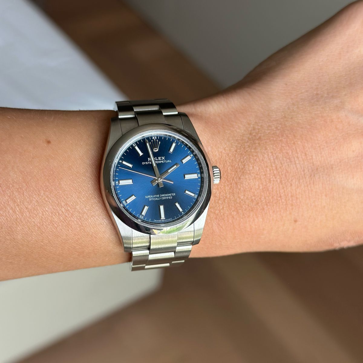 ROLEX OP 34MM BLUE OYSTER